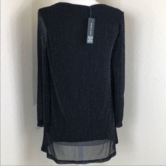 Cable & Gauge Black Drape Neck Semi Sheer Top Size S NWT - Picture 8 of 8